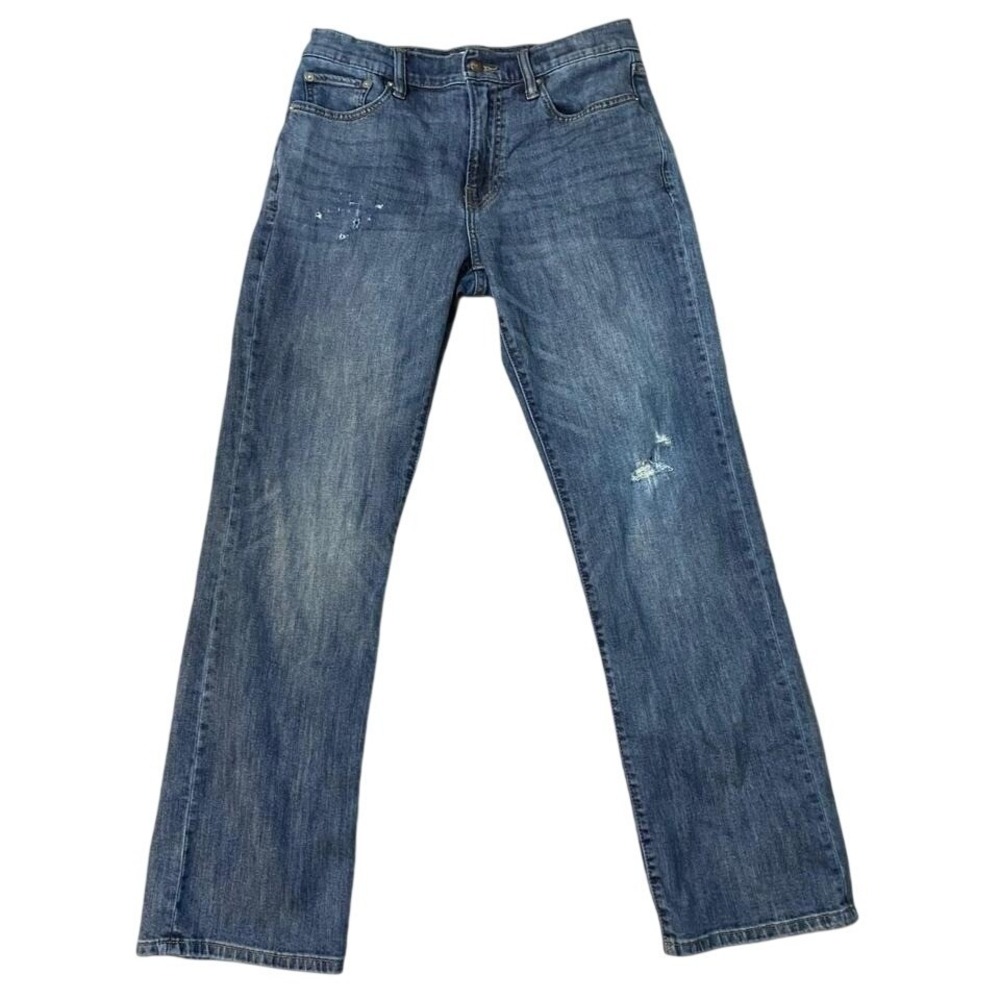 Lucky‎ Brand Men Jeans Straight Leg Blue Distressed Wash Size 30x32